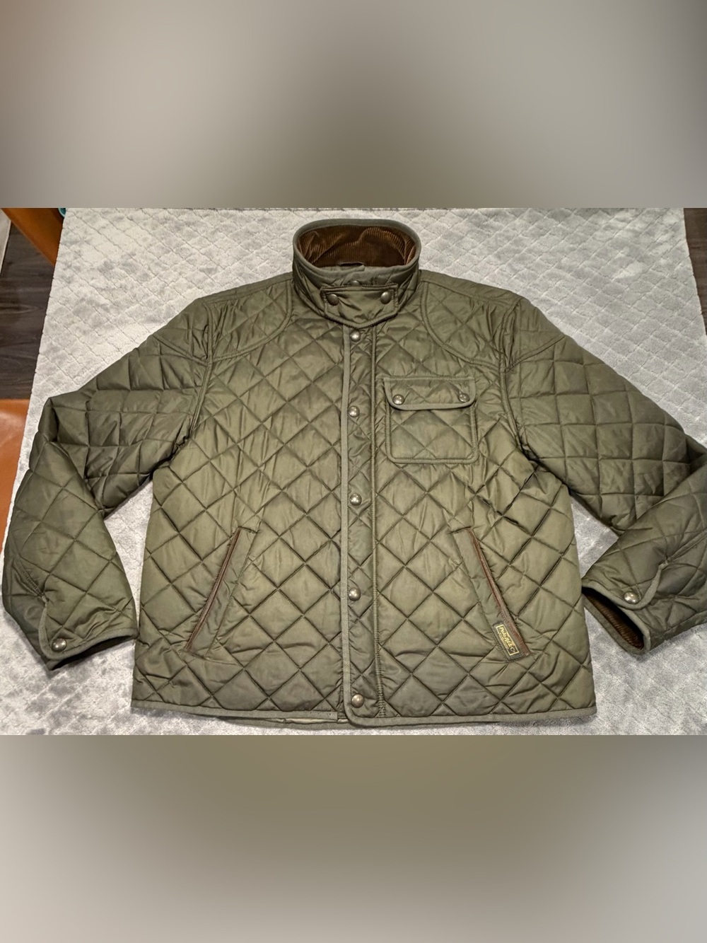 Polo Ralph Lauren Polo Club Quilted Jacket Men’s XL Olive Corduroy Collar